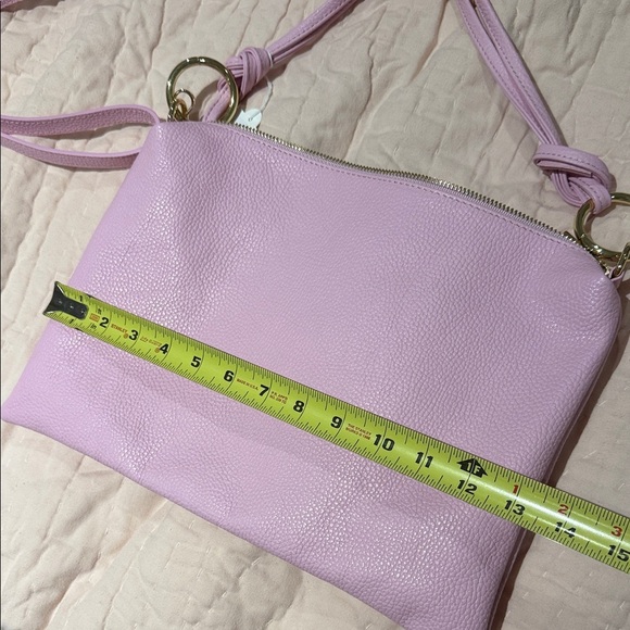 Pink Italian Leather Shoulder Bag Borsa Bag Removable Strap NWT - Picture 8 of 9